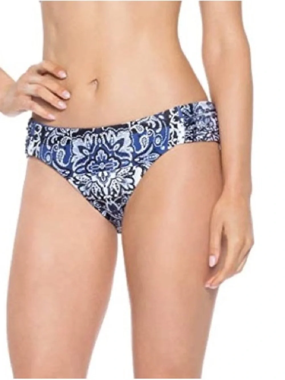 NWT Americana Reversible Shirred Side Tab Hipster Bikini Bottom Size XL Bandana